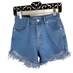 American Bazi womens fringe jean shorts , size S
